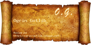 Ogrin Gotlib névjegykártya